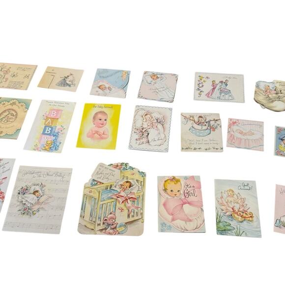 VTG Welcome New Baby Announcement Greeting Stork Boy Girl Just Arrived USED - Picture 5 of 7